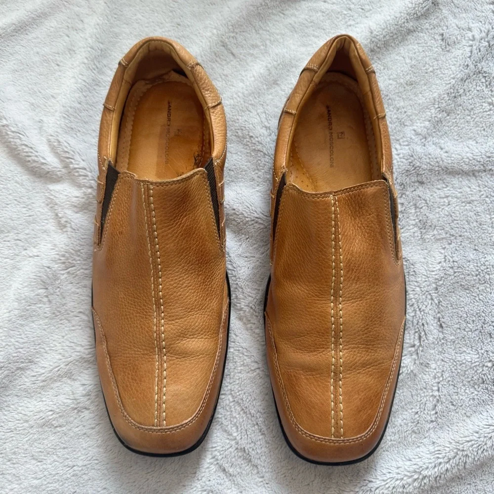 Sandro Moscoloni Men’s Leather Loafers Size‎ 11D | Tan Slip-On Shoes